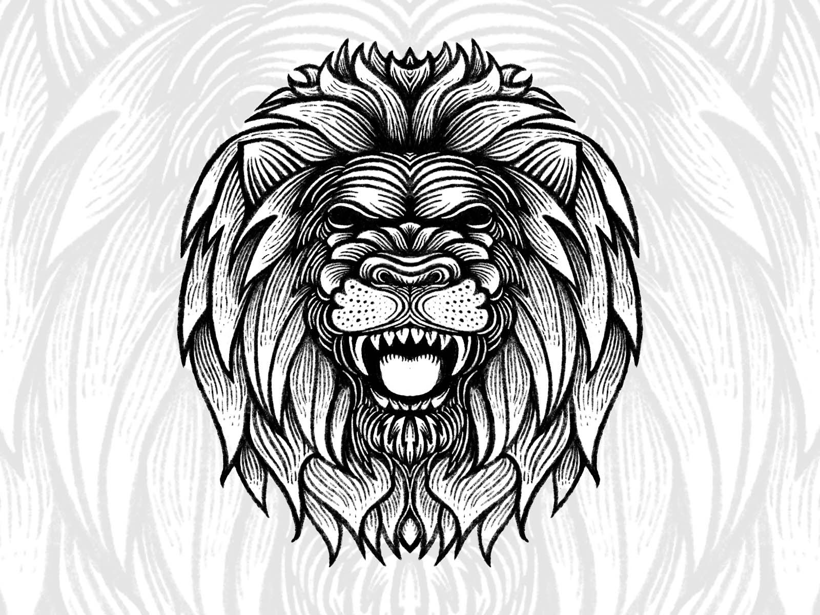 Lion Tattoo Vector Art Icons and Graphics for Free Download